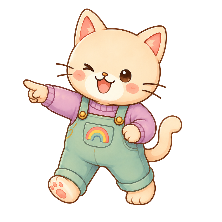 Mello pointing at the app
